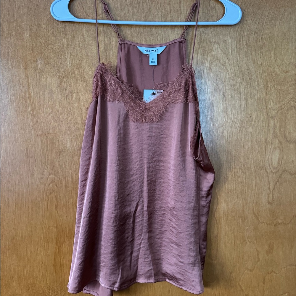 Nine West Women's Pink Satin Cami Top